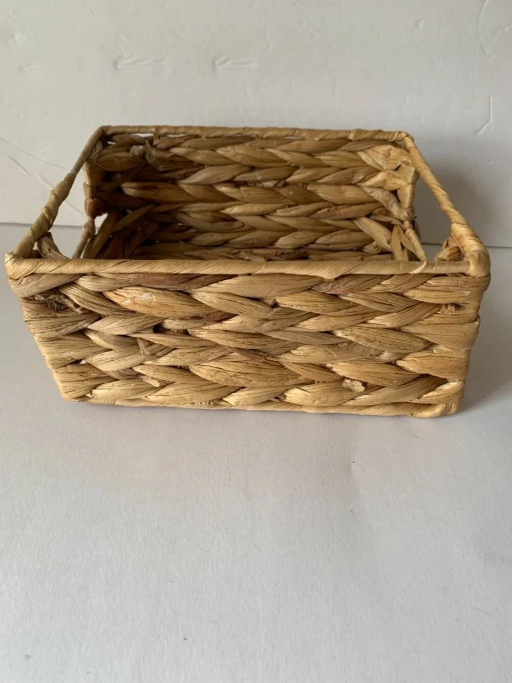 NATURAL WATER HYACINTH WICKER UNDER BED SMALL BASKET
